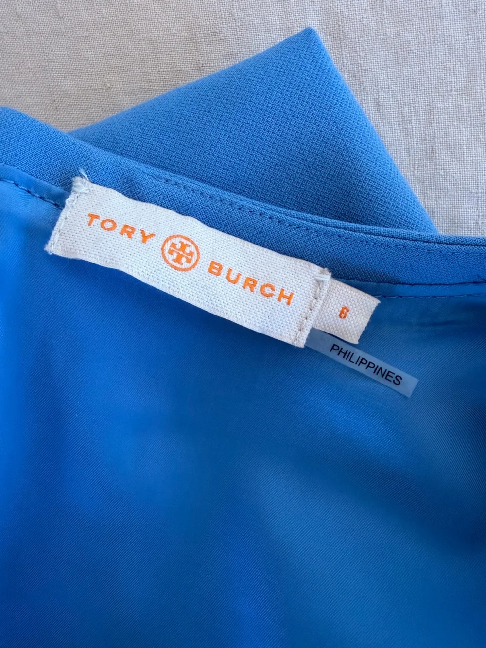 TORY BURCH CHELSEA SHEATH DRESS MONTEGO BLUE ZIPPERED ‎ POCKETS CORP-CORE MODEST